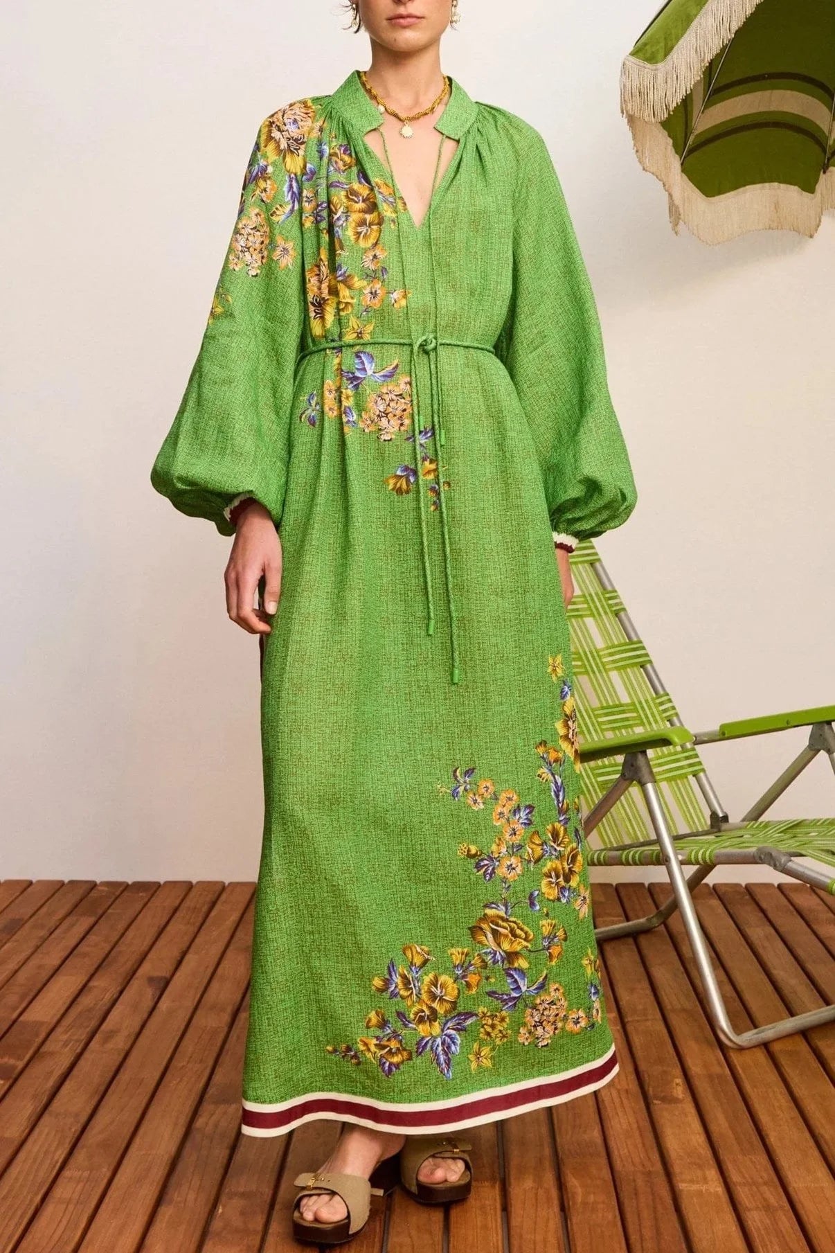 Phyllis Midi Dress - Green