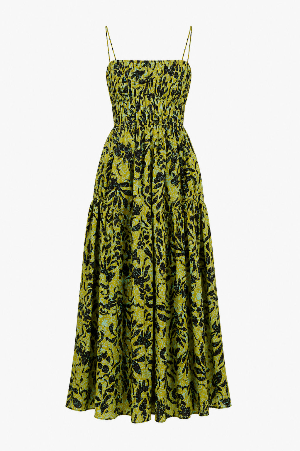 Vidri Cami Cotton Dress - Chartreuse