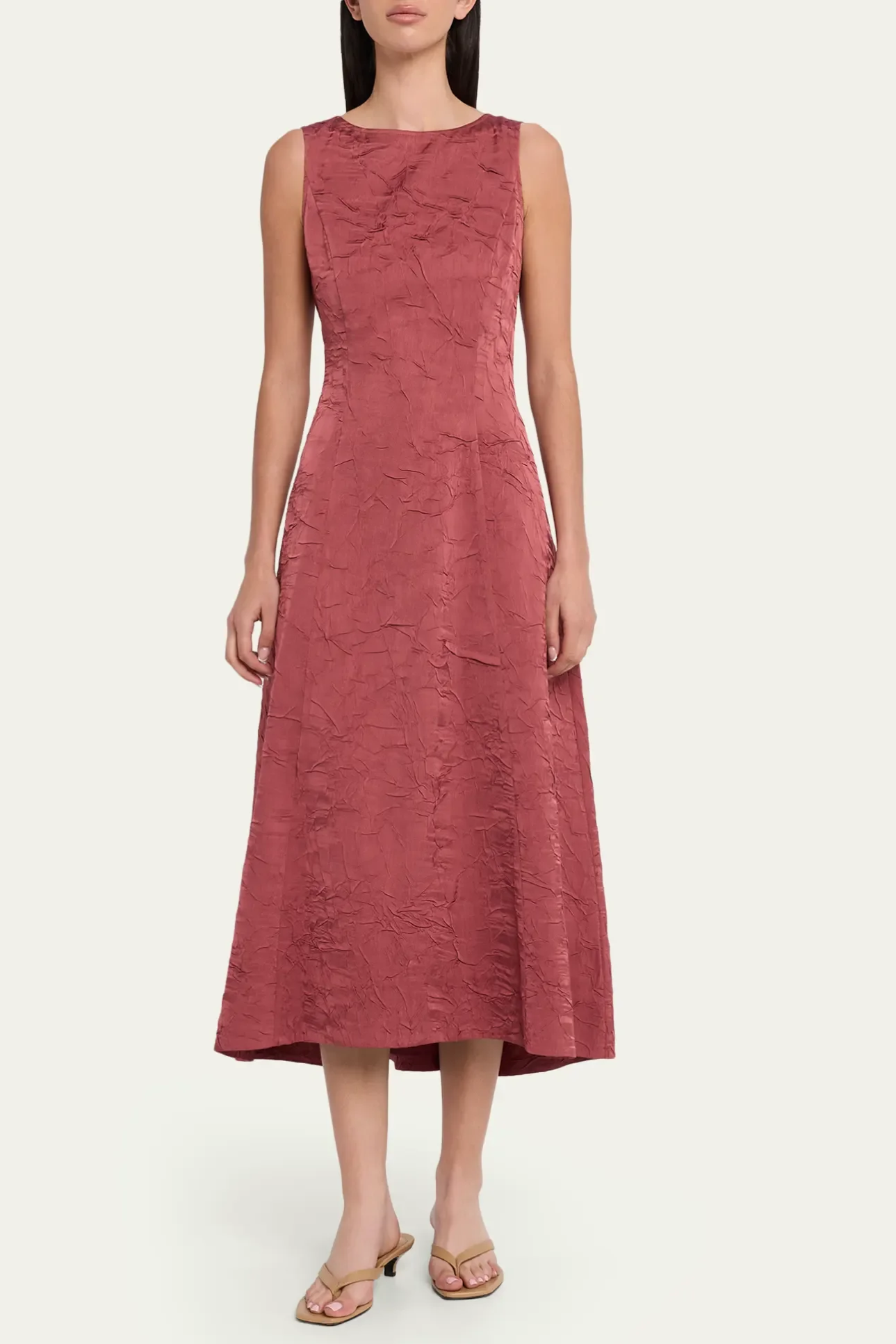 Georgia Satin Midi Dress - Fig
