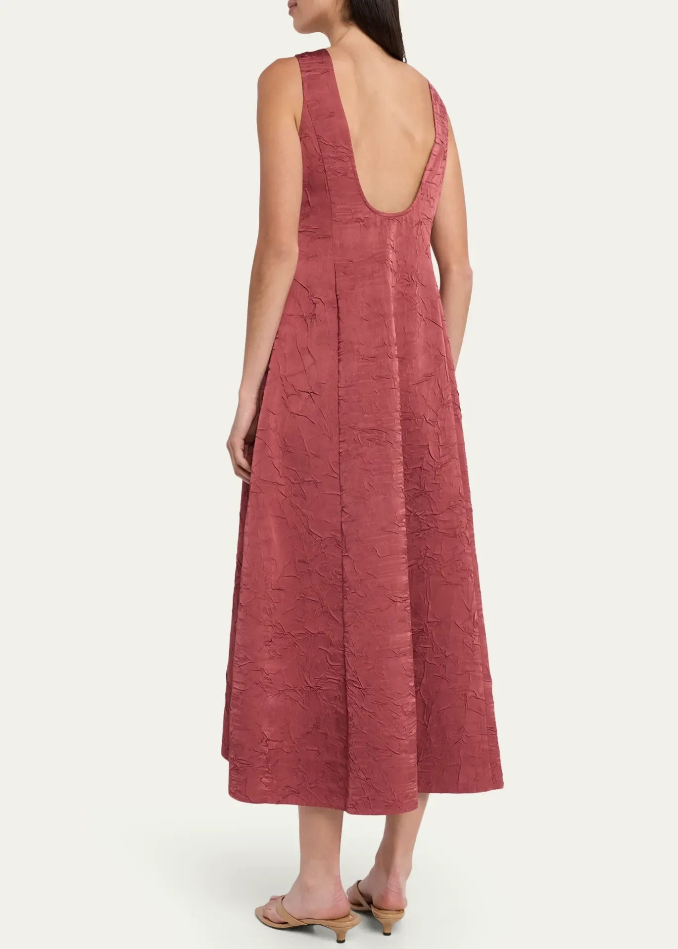 Georgia Satin Midi Dress - Fig