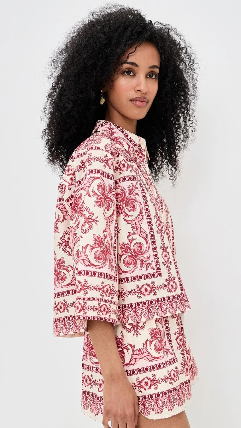 Erica Shirt - Hudson Scarf Egret