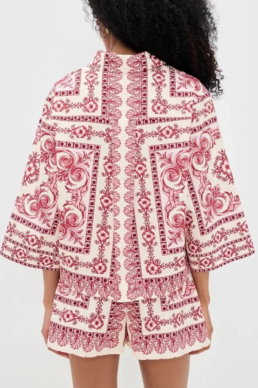 Erica Shirt - Hudson Scarf Egret