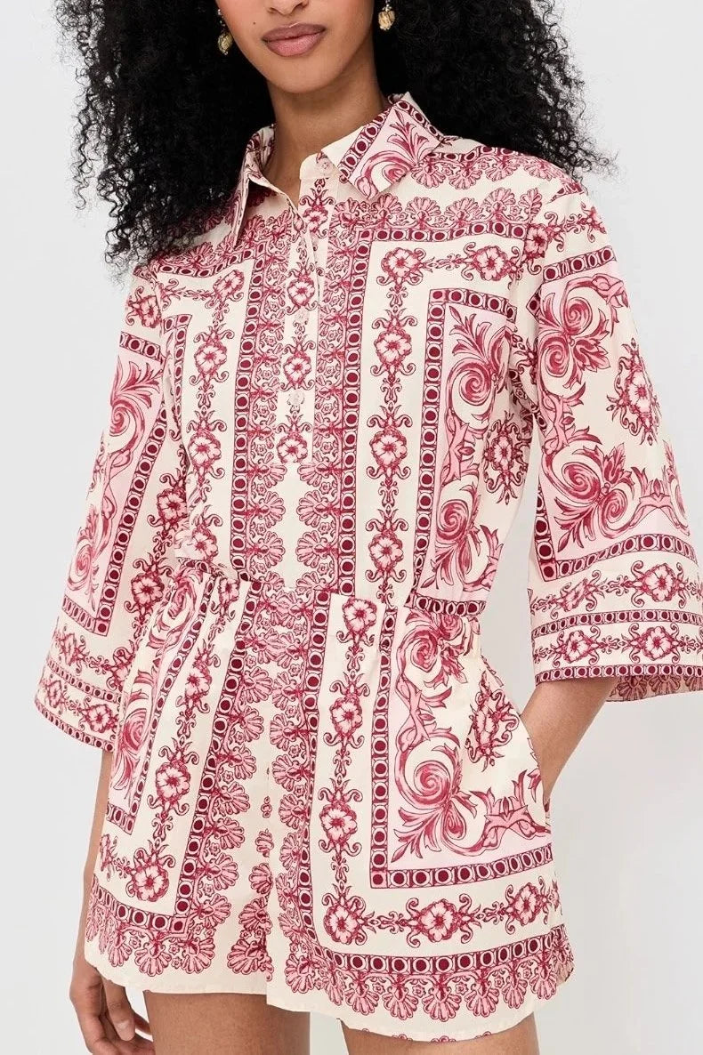 Erica Shirt - Hudson Scarf Egret