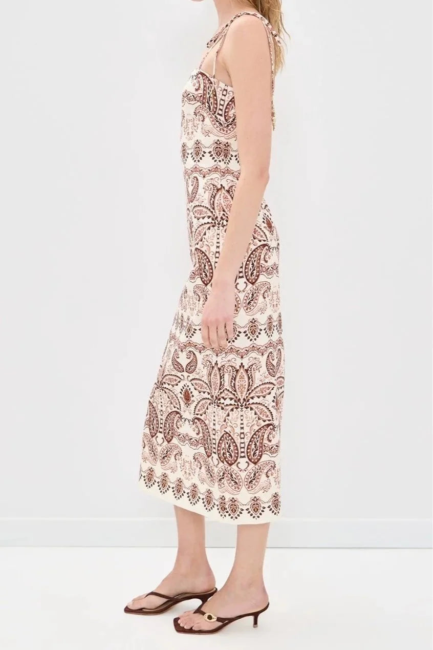 Chelsea Dress - Palm Paisley Ivory