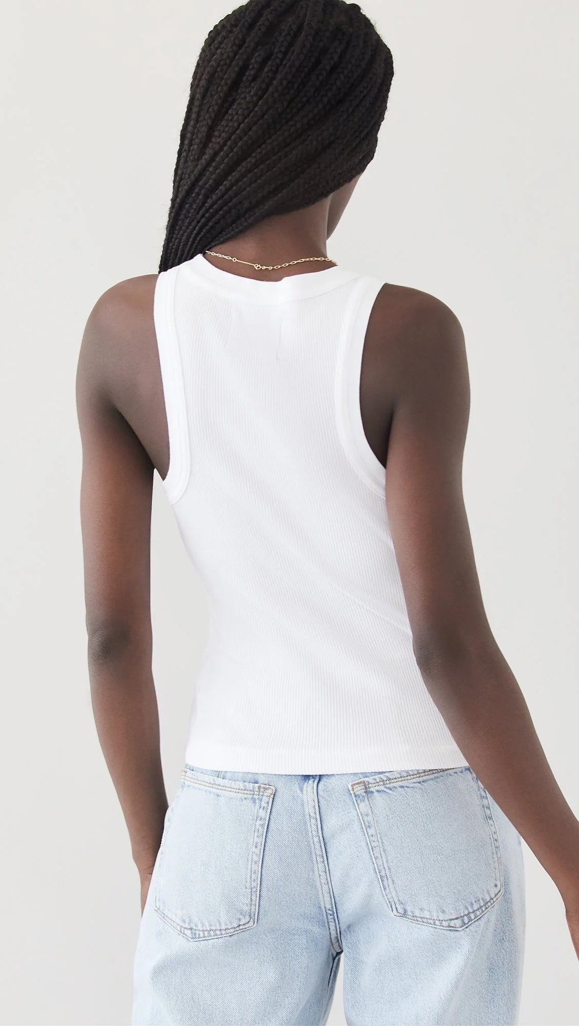 Isabel Rib Tank - White