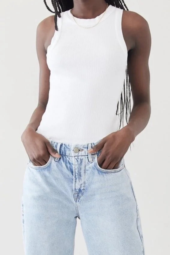 Isabel Rib Tank - White