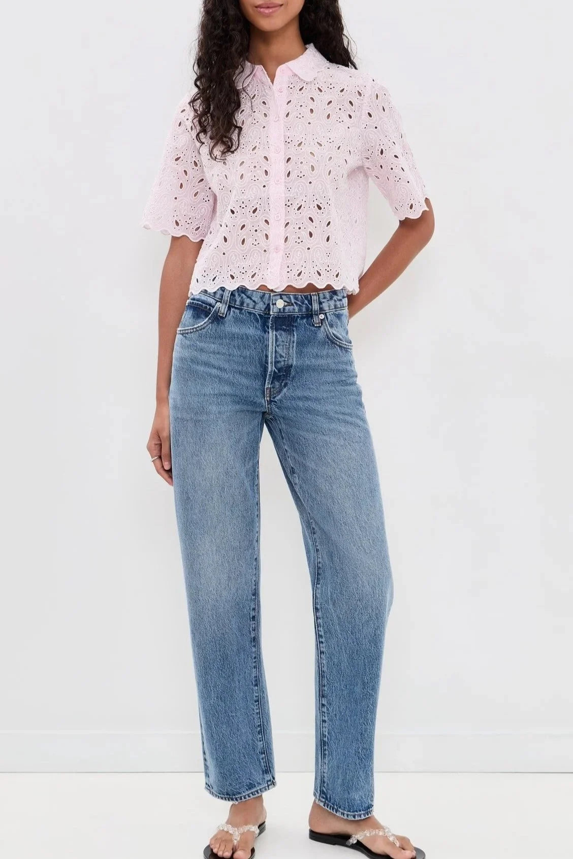 The Paisley Eyelet Top - Bubblegum