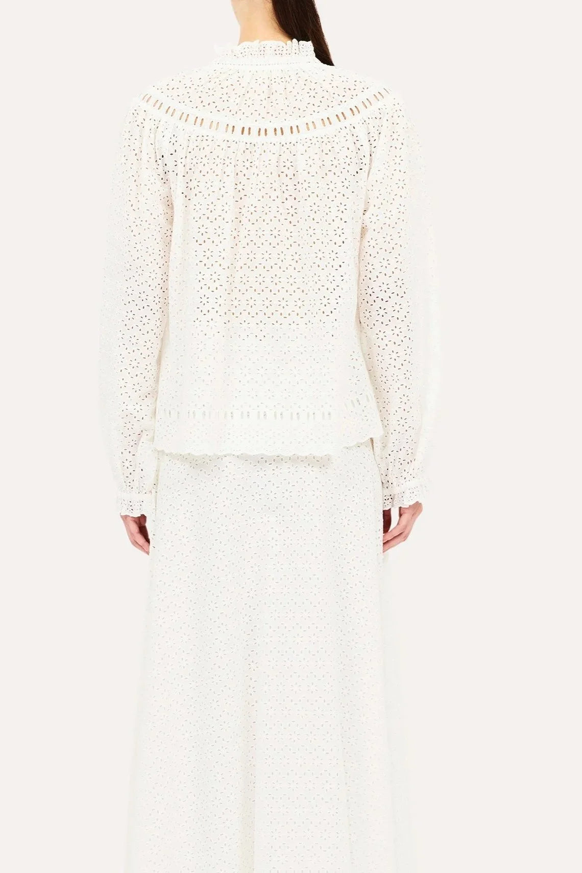 Avelie LS Cotton Blouse - Pristine