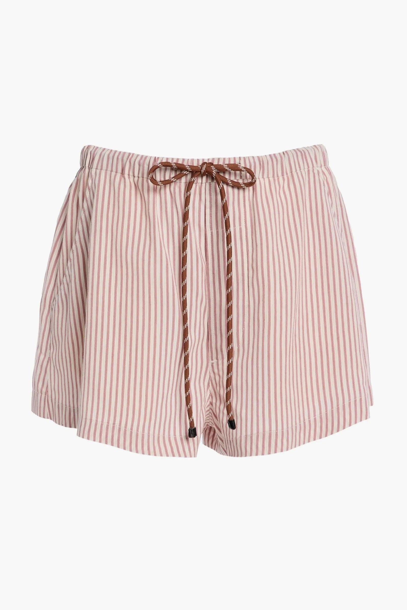 Este Drawstring Shorts - Raspberry Stripe