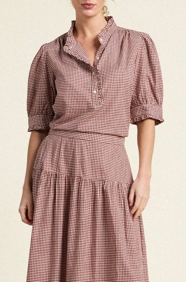 Noah Blouse - Mahogany Check