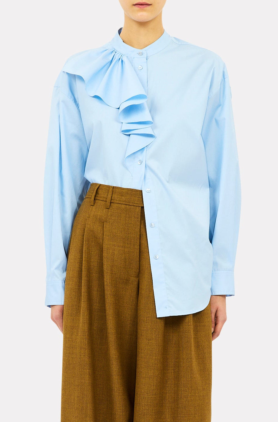 Thea LS Ruffle Blouse - Hydrangea