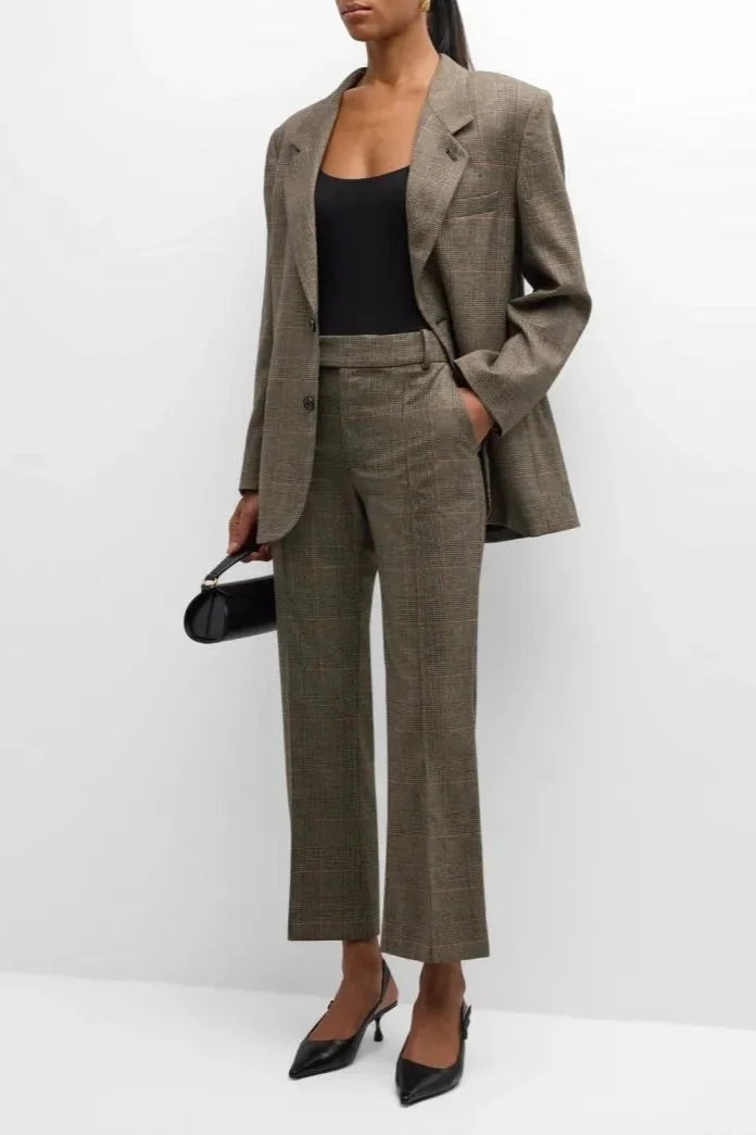 Check Ankle Trouser - Brown Multi