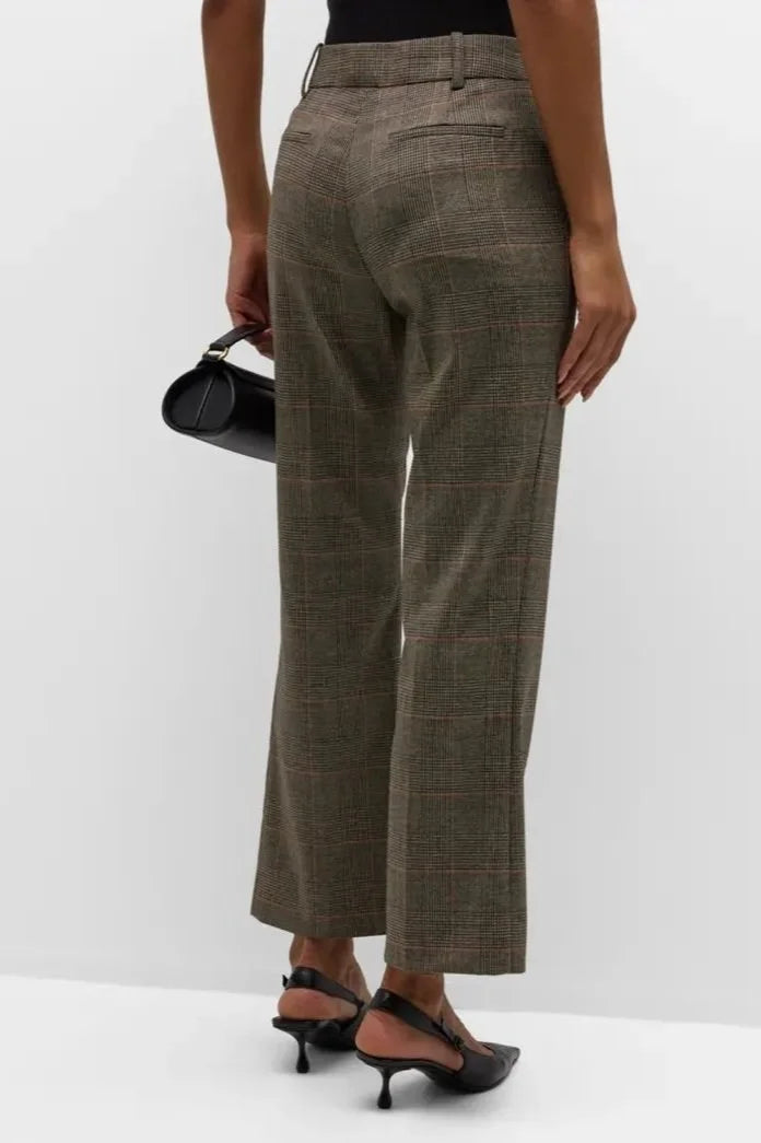 Check Ankle Trouser - Brown Multi