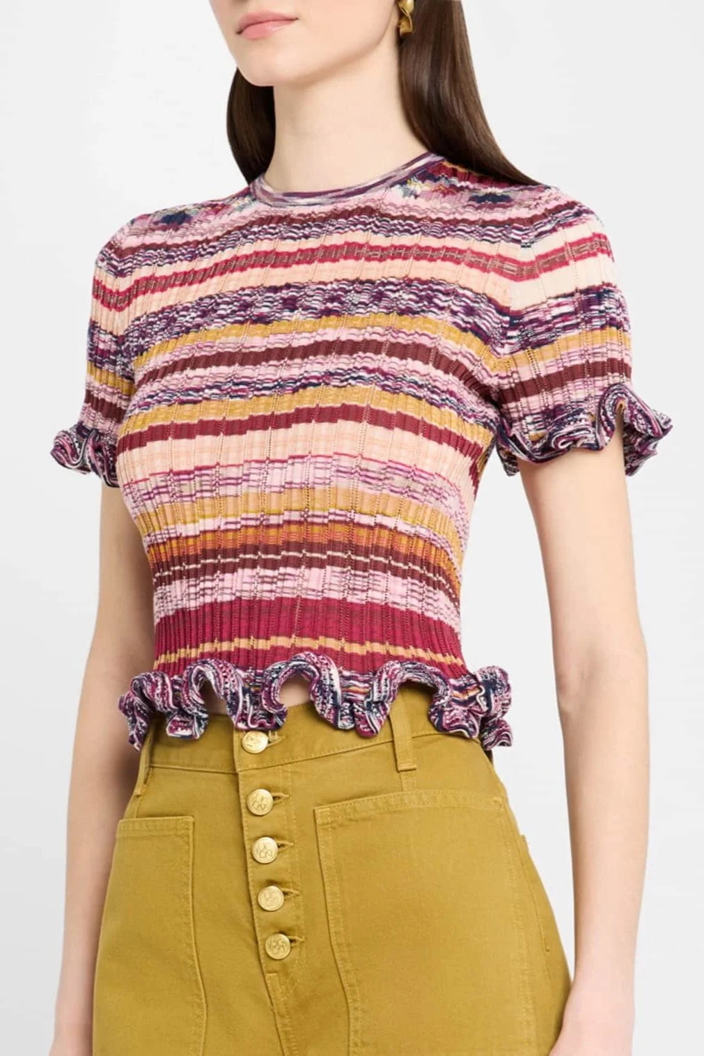 Miya Short Sleeve Knit Top - Prism